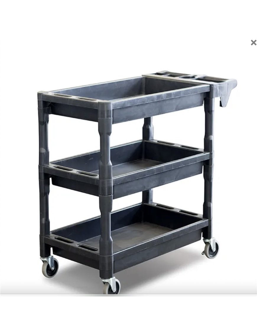 Utility Cart 3 Level Service Cart Plastic with Castors