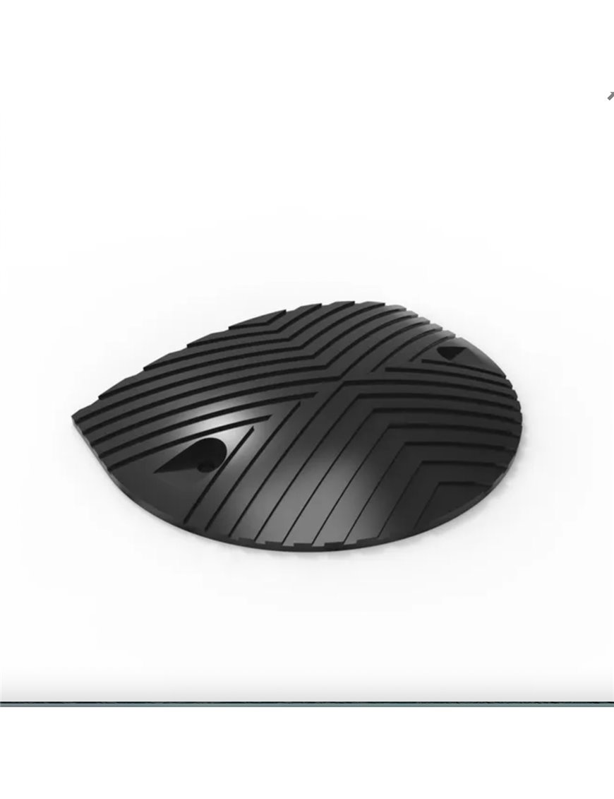 Round Rubber Speed Hump End each  Black