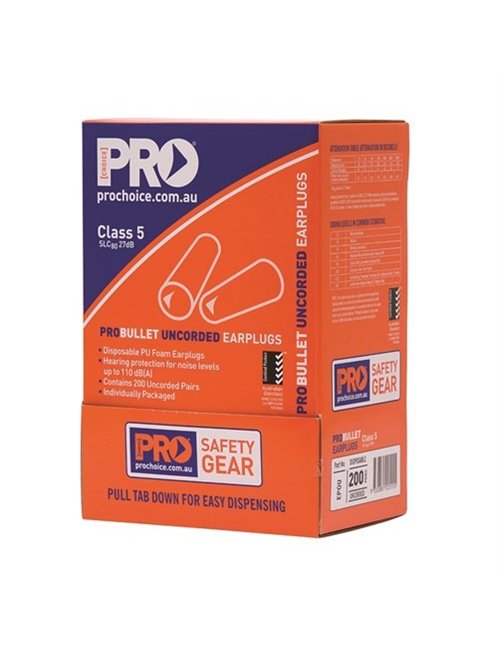 Probullet Disposable Uncorded Earplugs Carton 10 Boxes