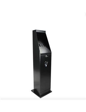 Outdoor Smoker's Bin Free Standing Powder Coated Black