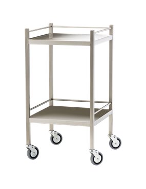 Small Stainless Steel Trolley with Rails 50 x 50 x 97cm