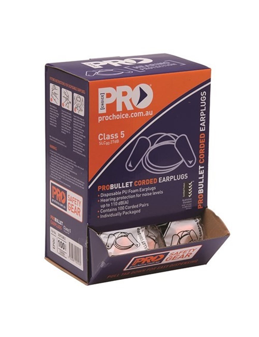 Probullet Disposable Earplugs Corded Carton 10 Boxes