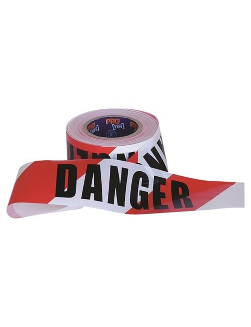 Hazard Danger Tape 100m x 75mm Red/White