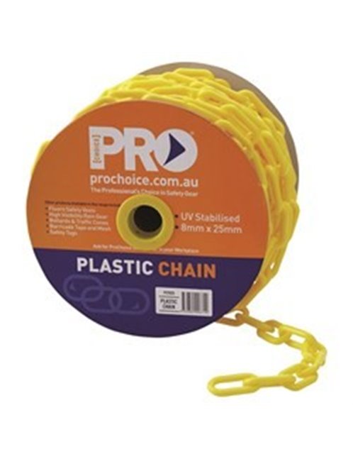 8mm Yellow chain 25m Roll - Carton of 4