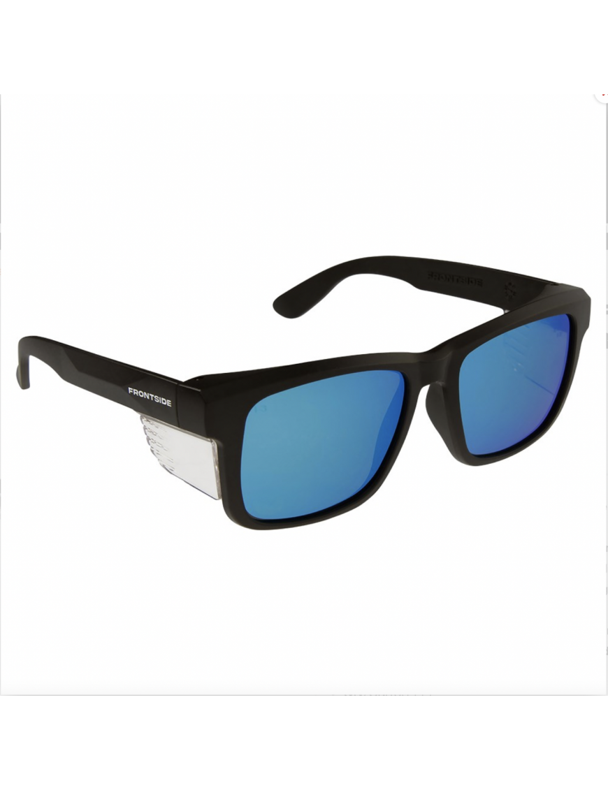 Safety Glasses Frontside Polarised Blue Revo Lens With Black Frame Carton Of 144