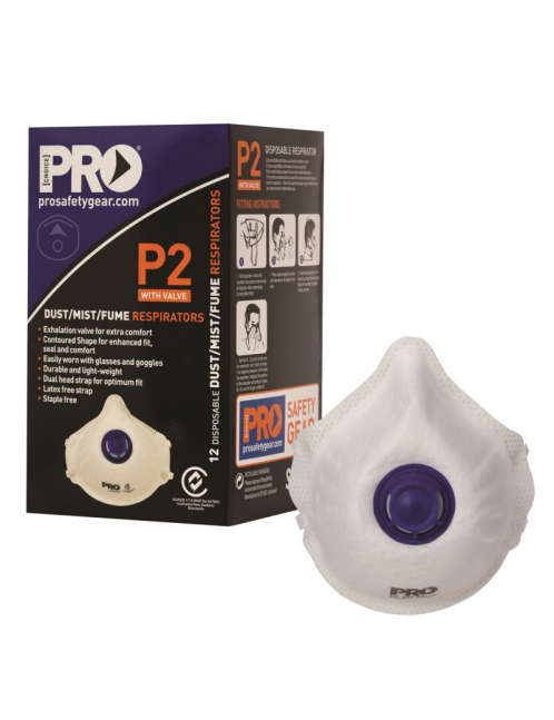 Dust Masks P2+Valve Box Of 12