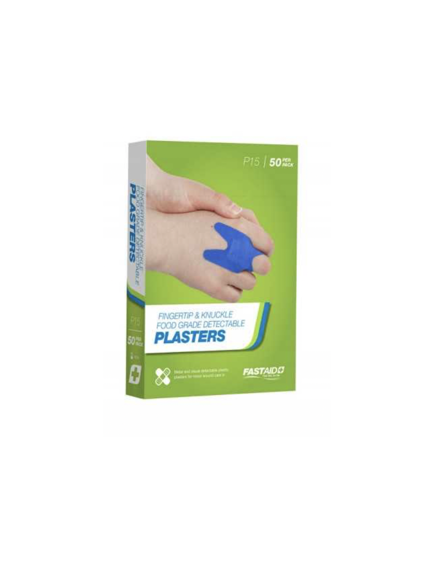 Food Grade Plasters Metal and Visual Detectable Fingertip and Knuckle 50pk