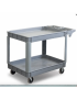 Utility Cart - 2 Level Service Cart - Plastic with Castors and Handle