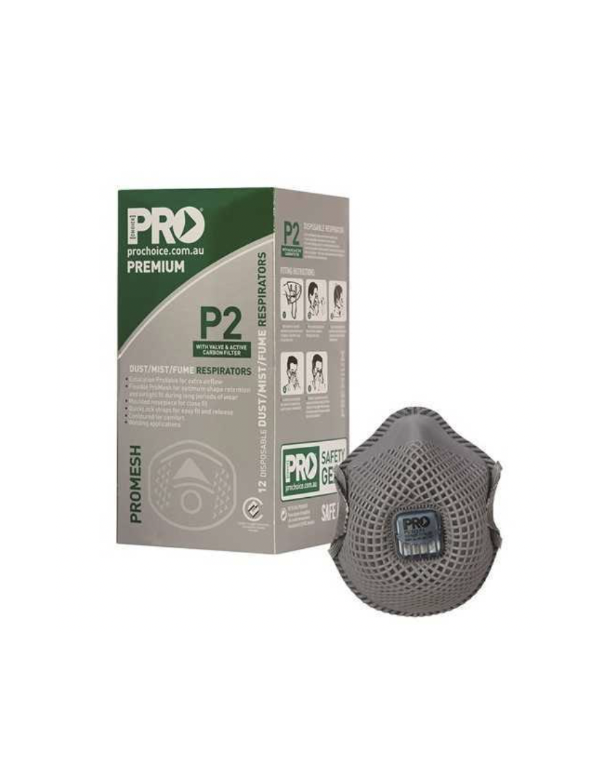 Dust Masks Promesh P2+Valve+Carbon Carton Of 20 Boxes