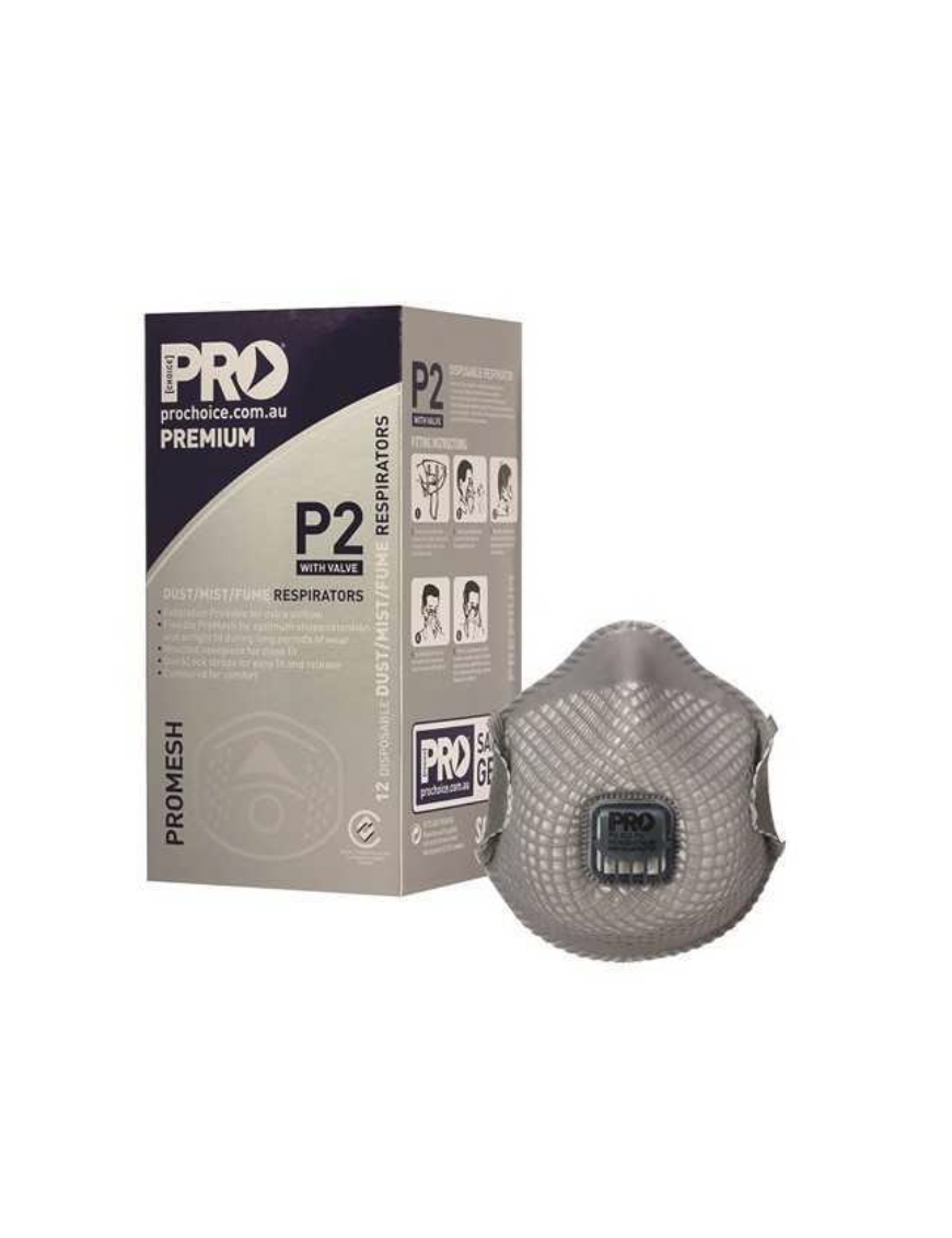 Dust Masks Promesh P2+Valve Carton Of 20 Boxes