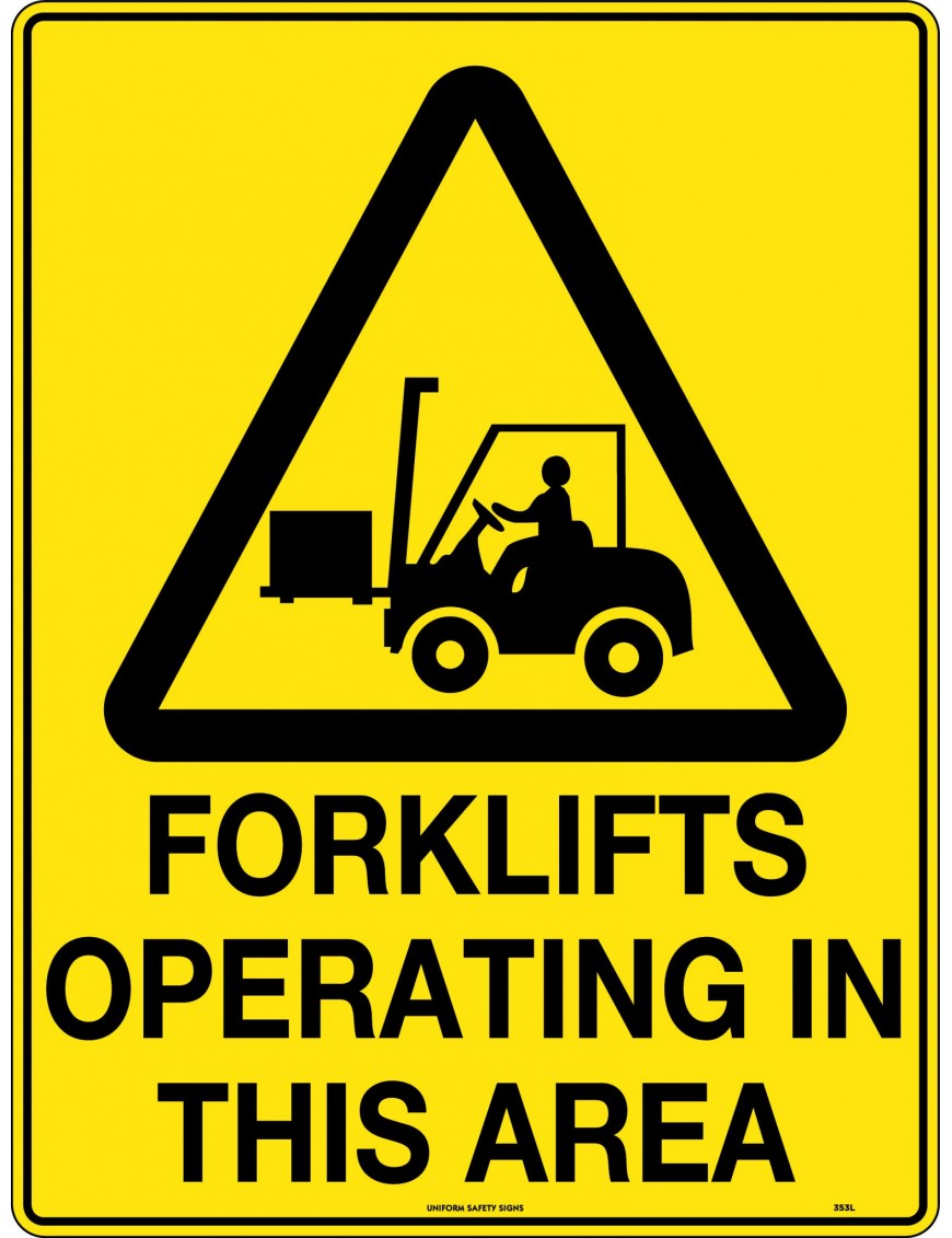 Caution Sign - Forklifts Operating in This Area  Corflute