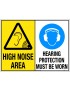 Caution Sign - High Noise Area/Hearing Protection Must Be Worn  Metal