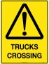 Caution Sign - Trucks Crossing  Poly