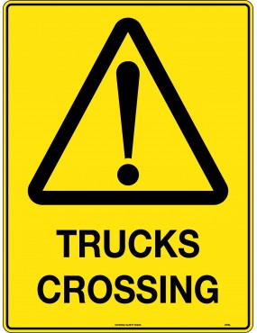 Caution Sign - Trucks Crossing  Metal