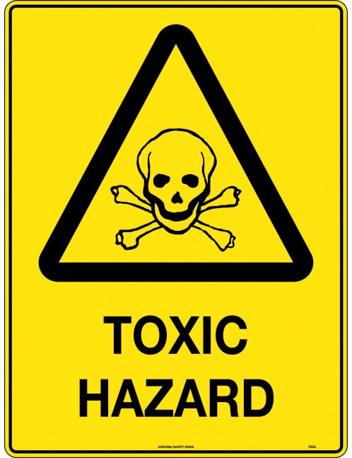 Caution Sign -  Toxic Hazard  Metal