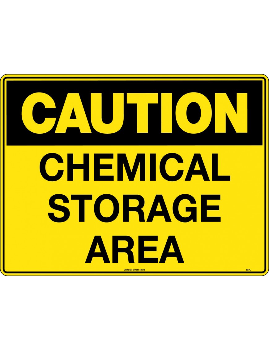 Caution Sign -  Chemical Storage Area  Poly