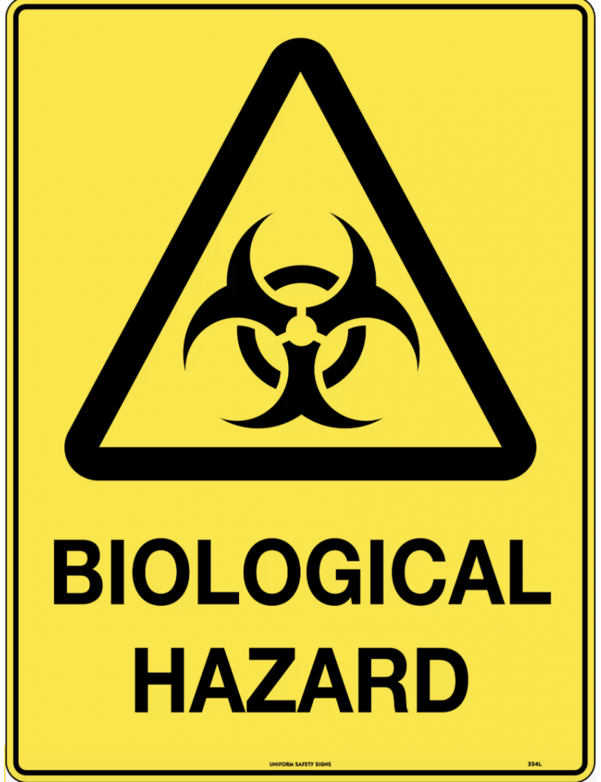 Caution Sign -  Biological Hazard  Metal