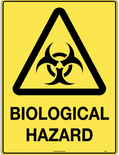 Caution Sign -  Biological Hazard  Metal