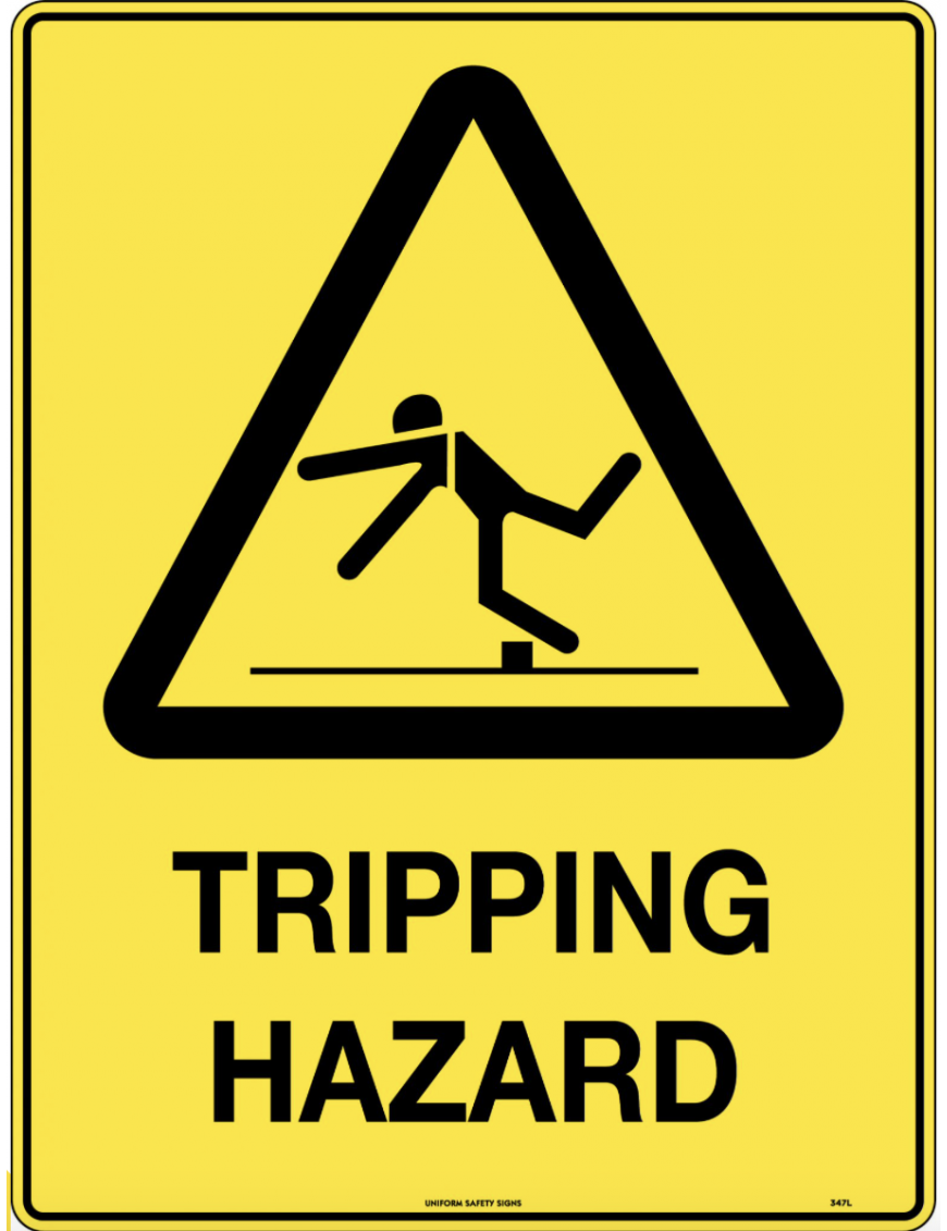 Caution Sign - Tripping Hazard  Metal