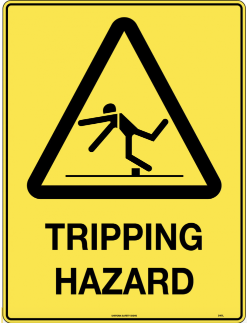 Caution Sign - Tripping Hazard  Metal