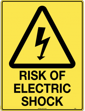 Caution Sign - Risk of Electric Shock  Metal