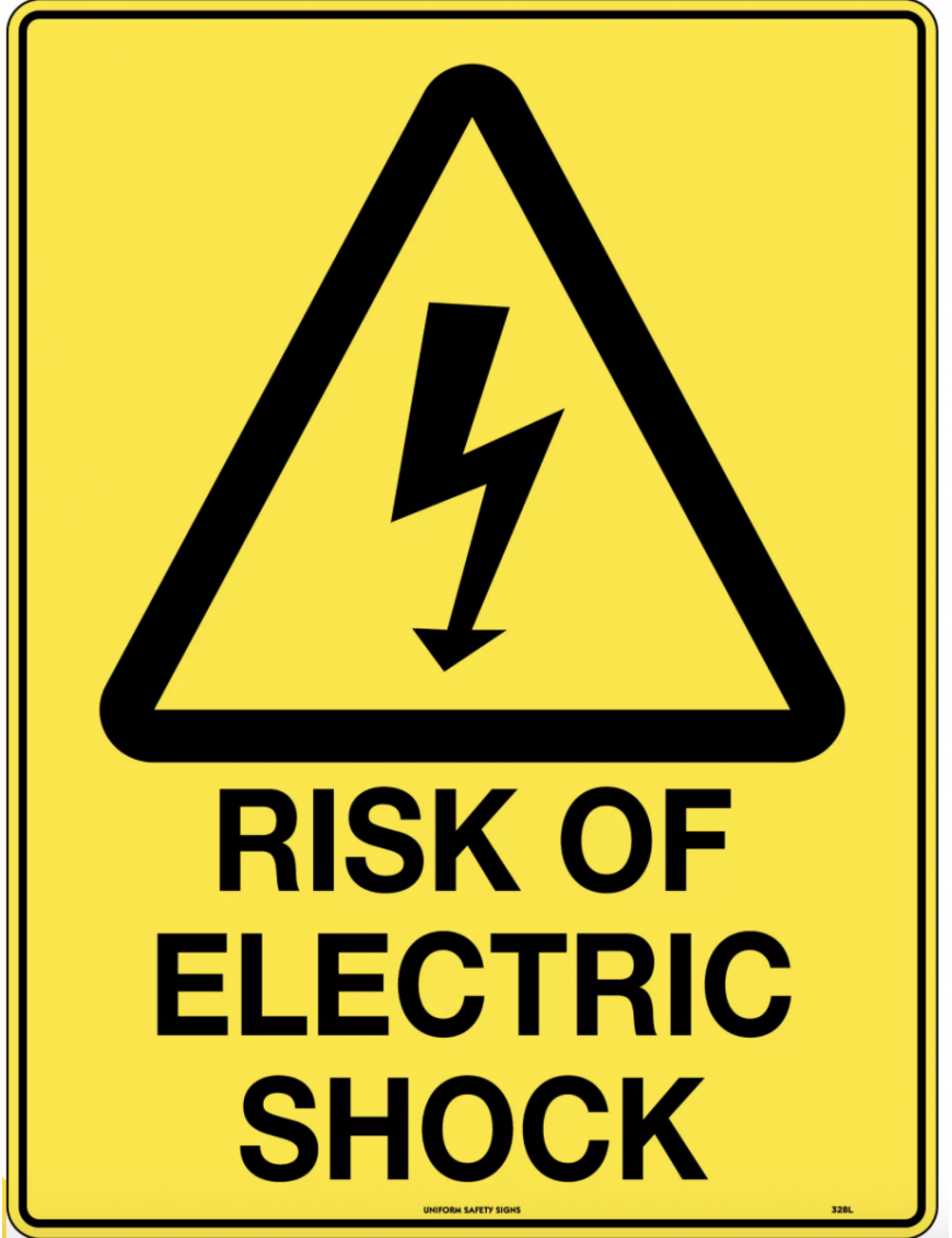 Caution Sign - Risk of Electric Shock  Metal