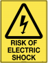 Caution Sign - Risk of Electric Shock  Metal