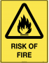 Caution Sign -  Risk of Fire  Metal