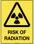 Caution Sign -  Risk of Radiation  Metal