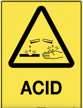 Caution Sign -  Acid  Metal