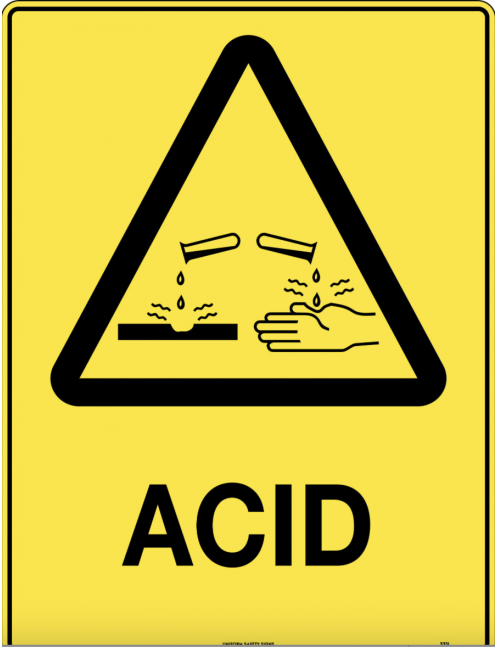 Caution Sign -  Acid  Metal