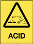 Caution Sign -  Acid  Metal