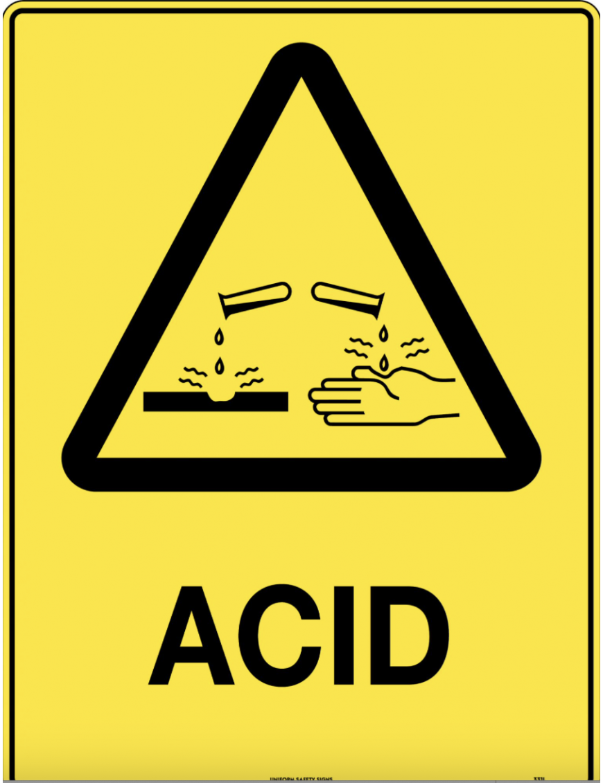 Caution Sign -  Acid  Poly