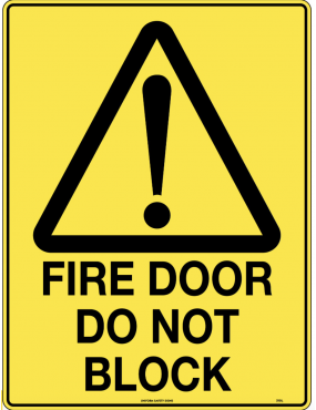 Caution Sign - Fire Door Do...