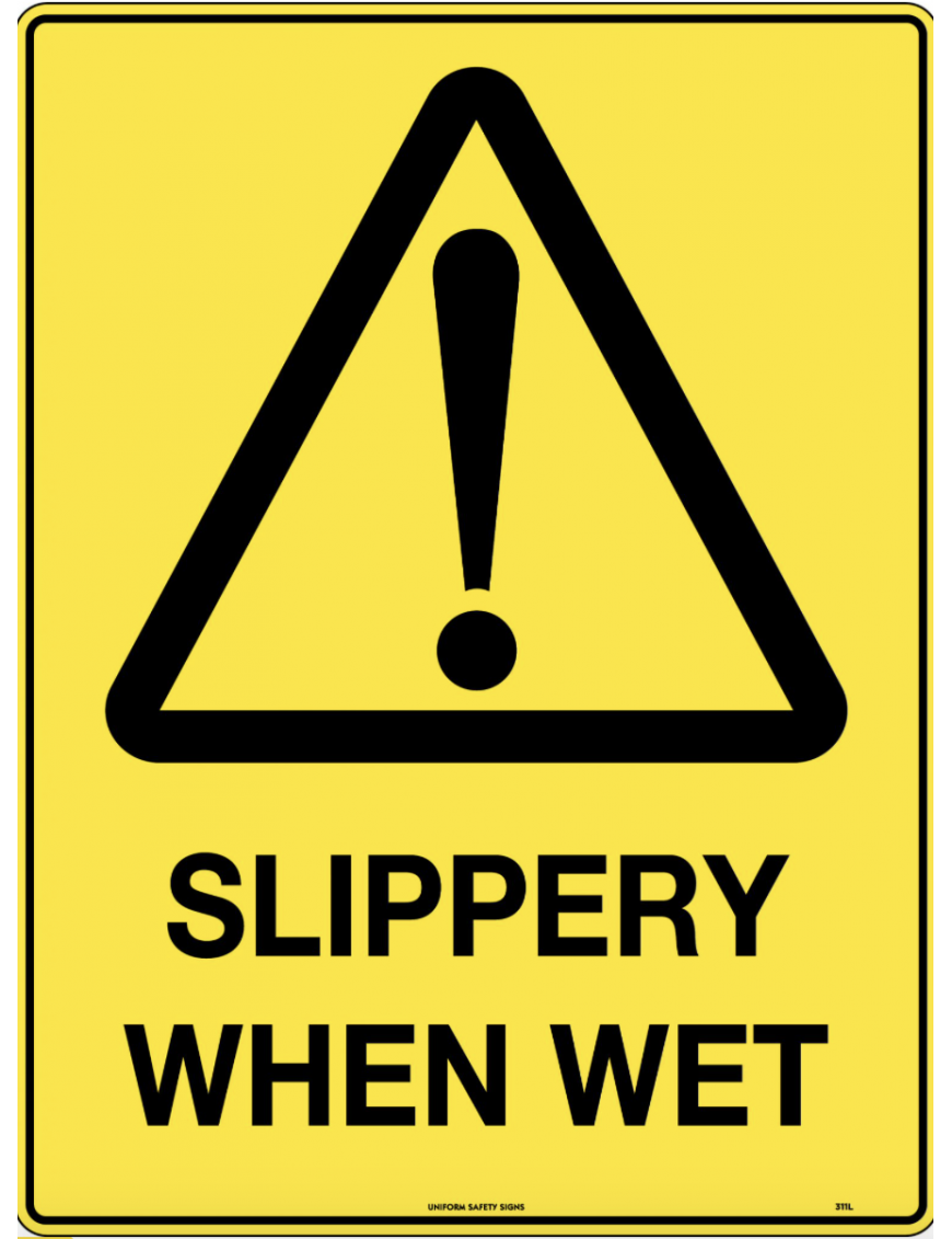 Caution Sign - Slippery When Wet  Metal