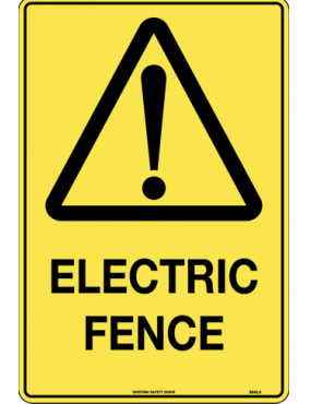 Caution Sign -  Electric Fence  Metal