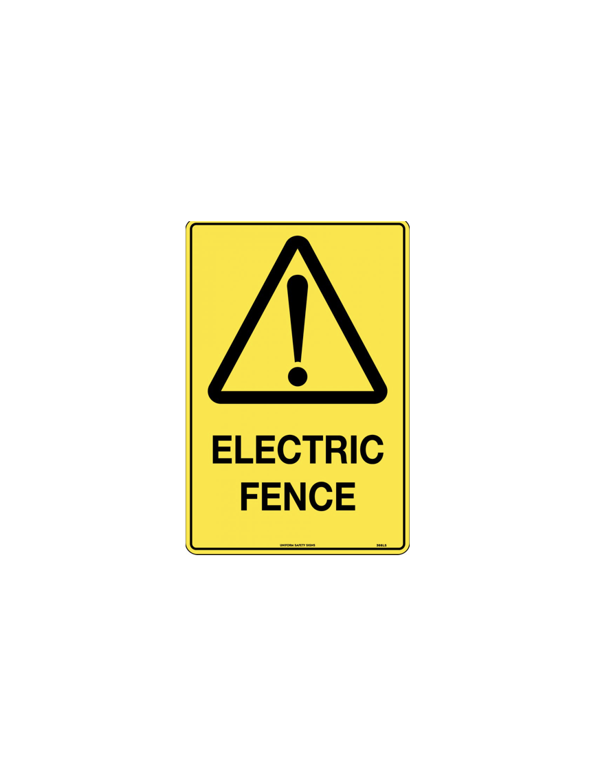 Caution Sign -  Electric Fence  Metal