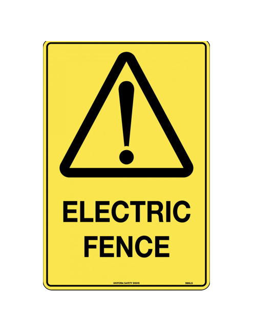 Caution Sign -  Electric Fence  Metal