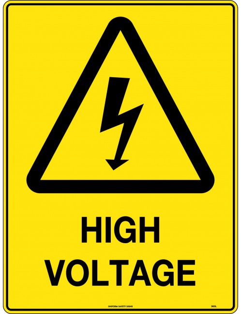 Caution Sign - High Voltage  Corflute