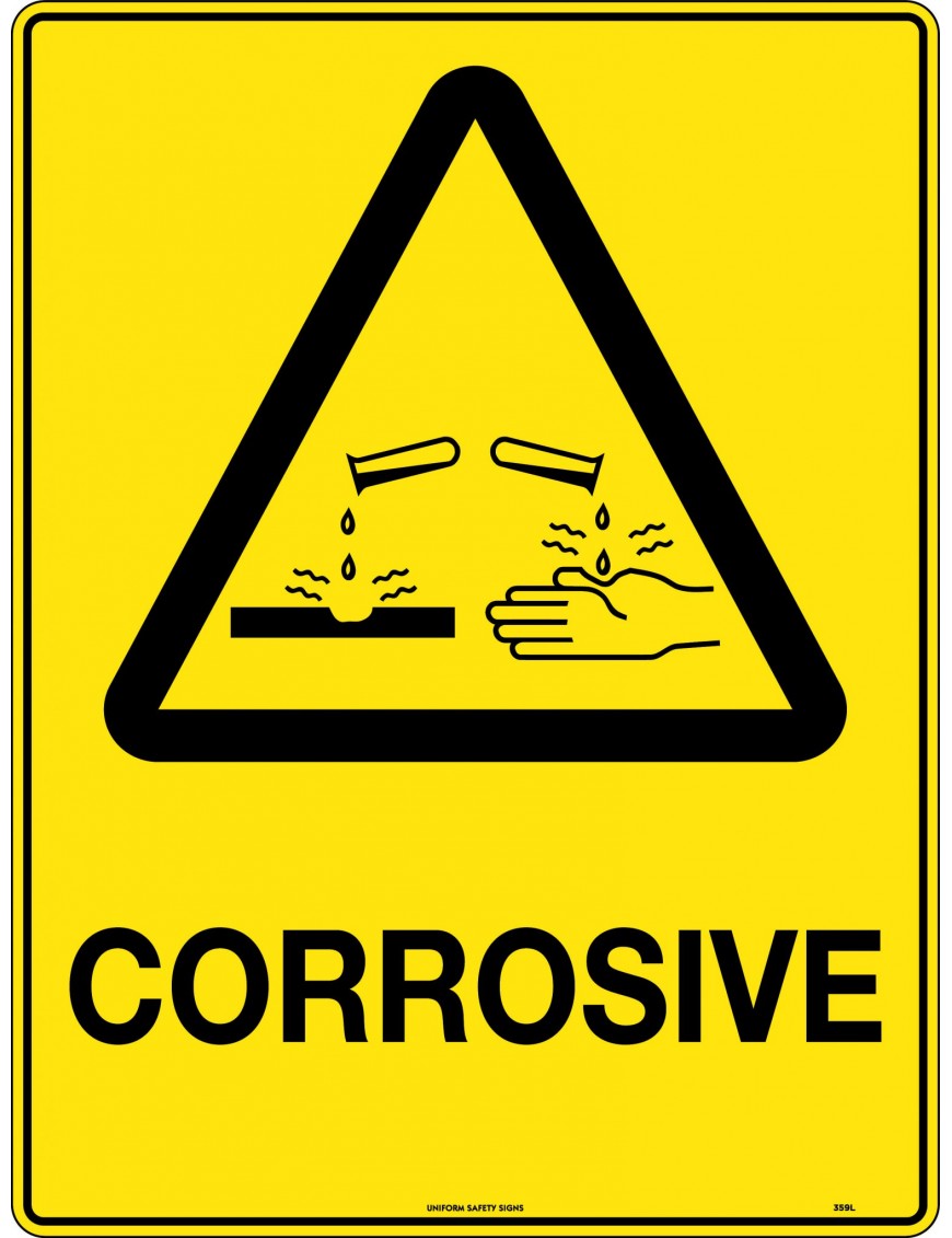 Caution Sign - Corrosive  Poly