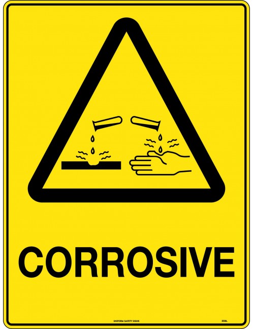 Caution Sign - Corrosive  Poly