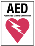 First Aid Sign - Black,Red/White AED With Symbol  Metal