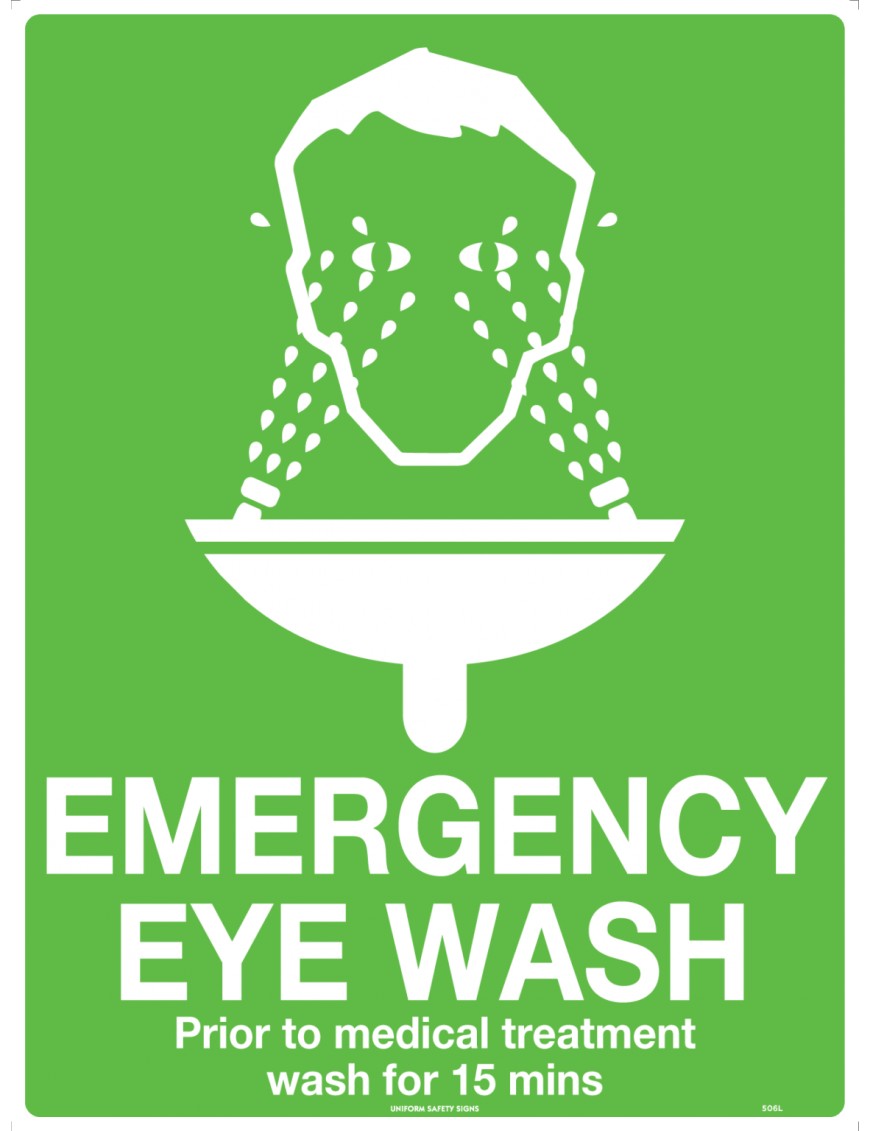 Emergency Information Sign - Emergency Eye Wash  Poly