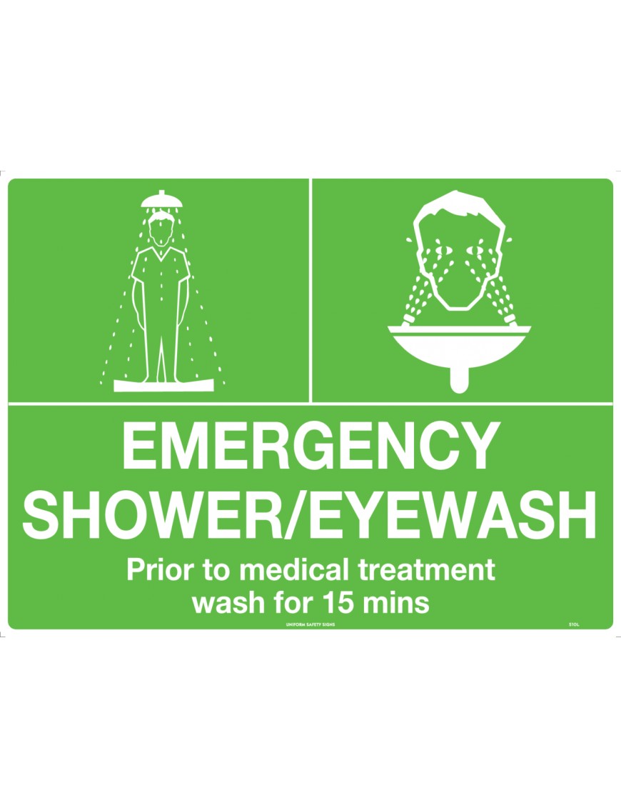 Emergency Information Sign - Emergency Shower/Eyewash  Poly