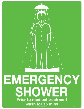 Emergency Information Sign - Emergency Shower  Metal