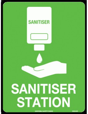 First Aid Sign - Sanitiser Station 300x225mm Poly