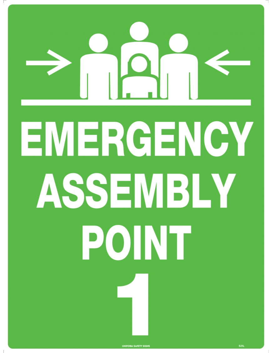 Emergency Information Sign - Emergency Assembly Point 1  Poly