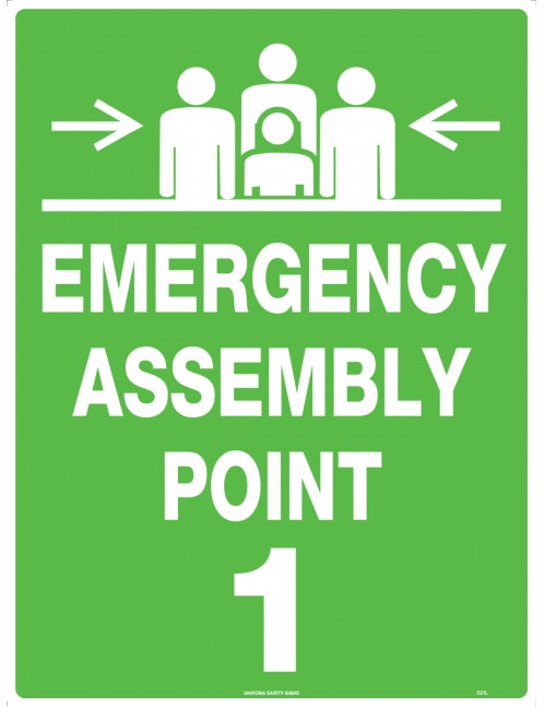 Emergency Information Sign - Emergency Assembly Point 1  Poly