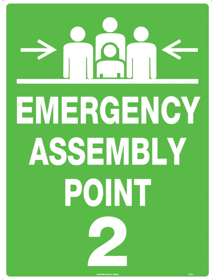 Emergency Information Sign - Emergency Assembly Point 2  Metal