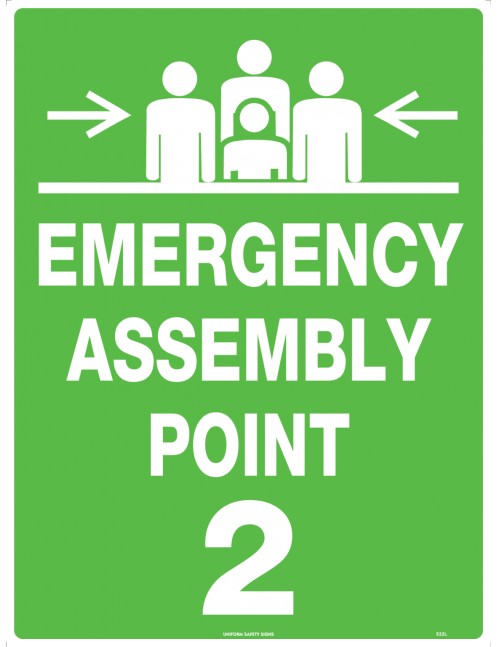 Emergency Information Sign - Emergency Assembly Point 2  Poly